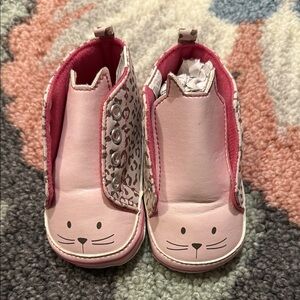 Little Me Pink Leopard Baby Cat Shoes Size 3